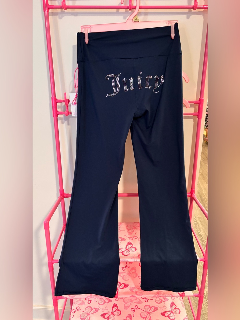 💙✨ Juicy Couture Sport OG Big Bling Flare Leggings - Navy Blue